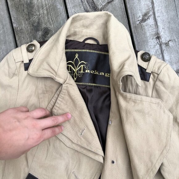 Vintage Mackage Double Closure Leather Trim Jacket - Picture 3 of 13